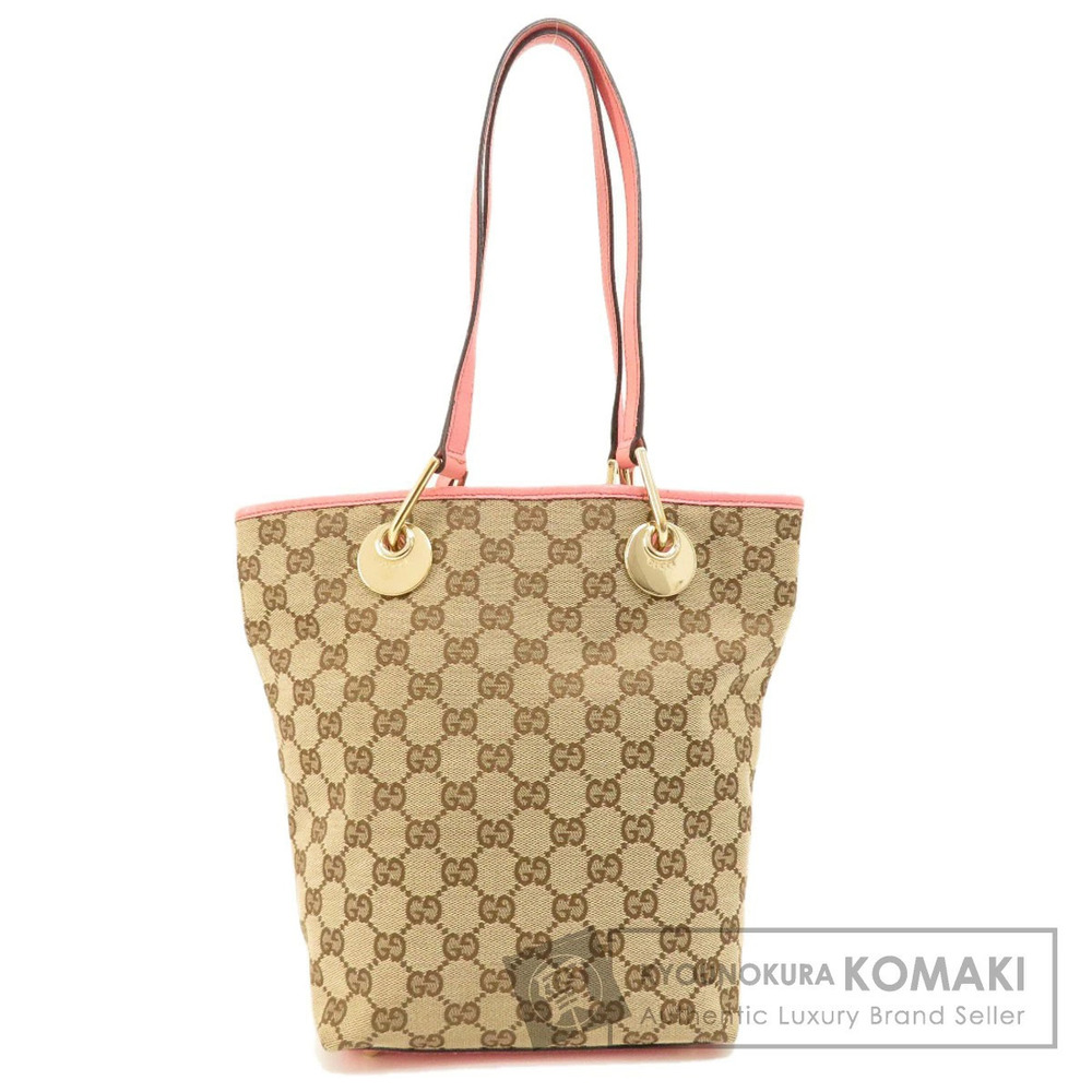 Gucci GG Monogram Canvas Tote Bag Beige Brown